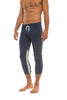 Mens 4/5 Zipper Pocket Capri Yoga Pants (Royal w/Charcoal & GREY)