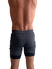 Cuffed Yoga Short (Charcoal w/Black Cuff)