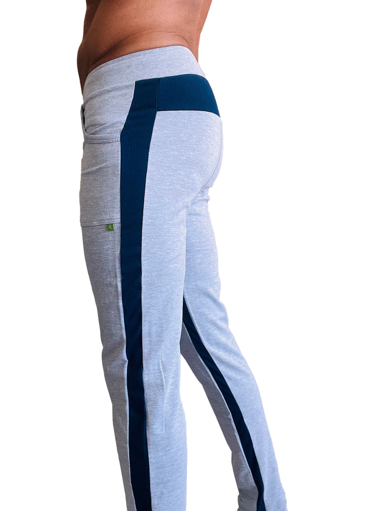 Eco-Track & Yoga Sweat Pant (Heather Grey w/Blue)