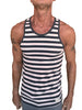 Yummy Nautical Fleece Sustain Tank Top (Black/White Stripe)