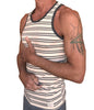 Yummy Nautical Fleece Sustain Tank Top (Dark Gray Stripe)