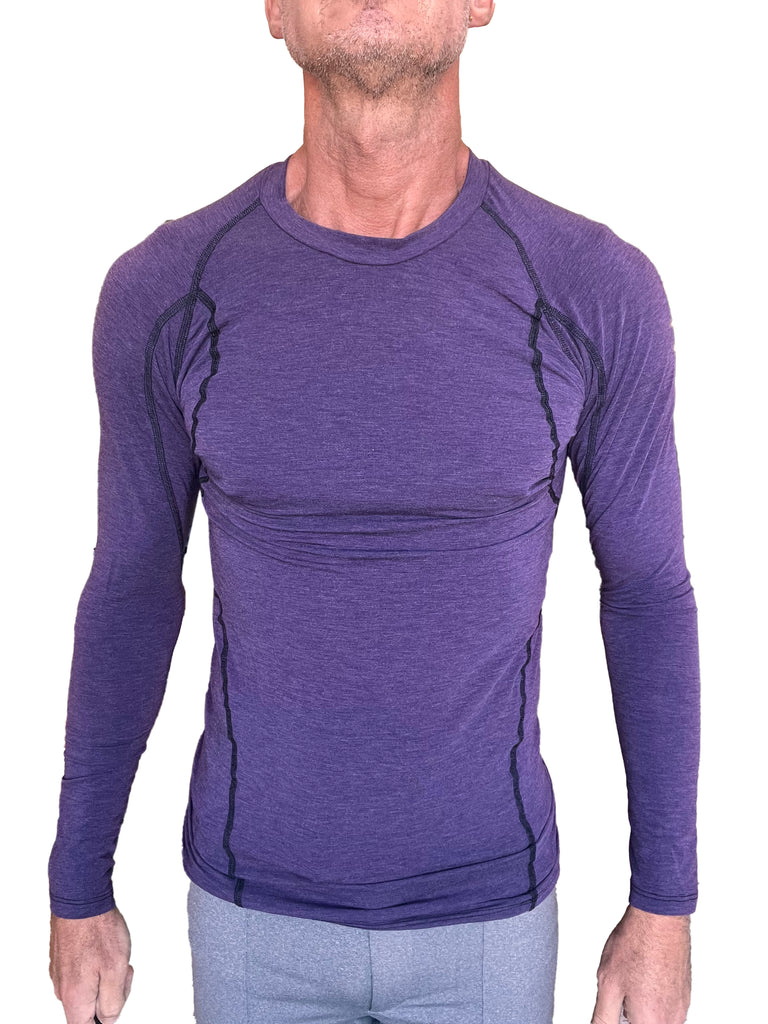 Designer Raglan Crew-Neck Tee - Long Sleeve (Eggplant Purple)