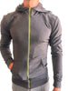 PERFORMANCE-premium Form-fit Crossover Yoga Track Hoodie (Charcoal Heather)