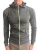 **Winter Collection** Mid-Weight LUXURY-Fleece Form-fit Crossover Yoga Track Performance Hoodie (Charcoal)