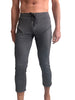 PERFORMANCE Premium Mens 4/5 Zipper Pocket Capri Yoga Pants (Charcoal Heather)