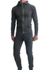 **Winter Collection** Mid-Weight LUXURY-Fleece Form-fit Crossover Yoga Track Hoodie (Charcoal)