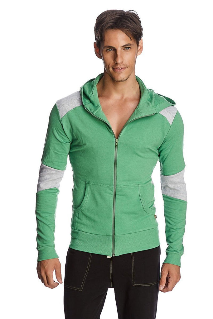 Crossover Hoodie (Bamboo Green & Grey) Mens Hoodies 4-rth 