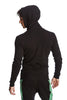 Crossover Hoodie (Black w/Green Zipper) Mens Hoodies 4-rth 