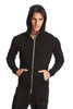 Crossover Hoodie (Black w/Green Zipper) Mens Hoodies 4-rth 