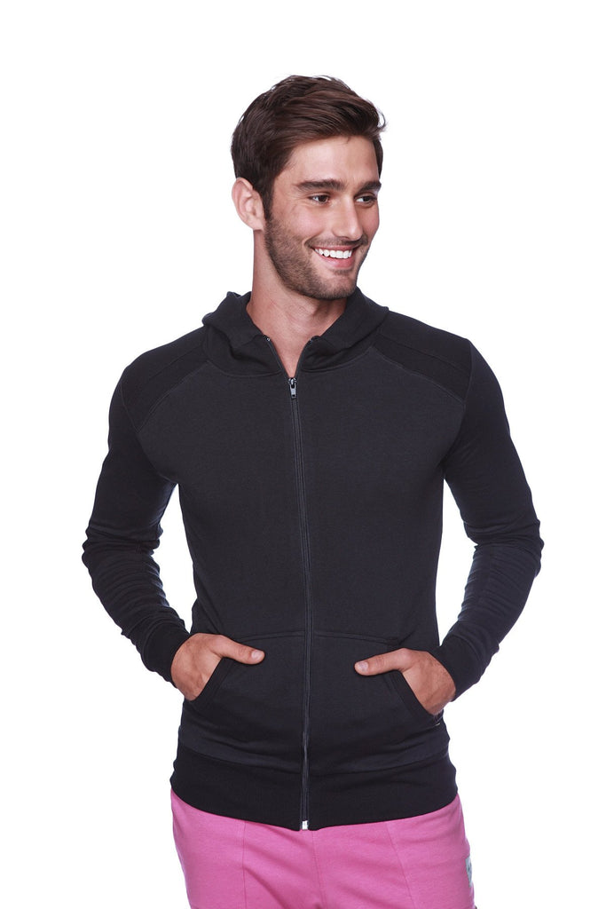 Crossover Hoodie (Solid Black w/Black Zipper) Mens Hoodies 4-rth 