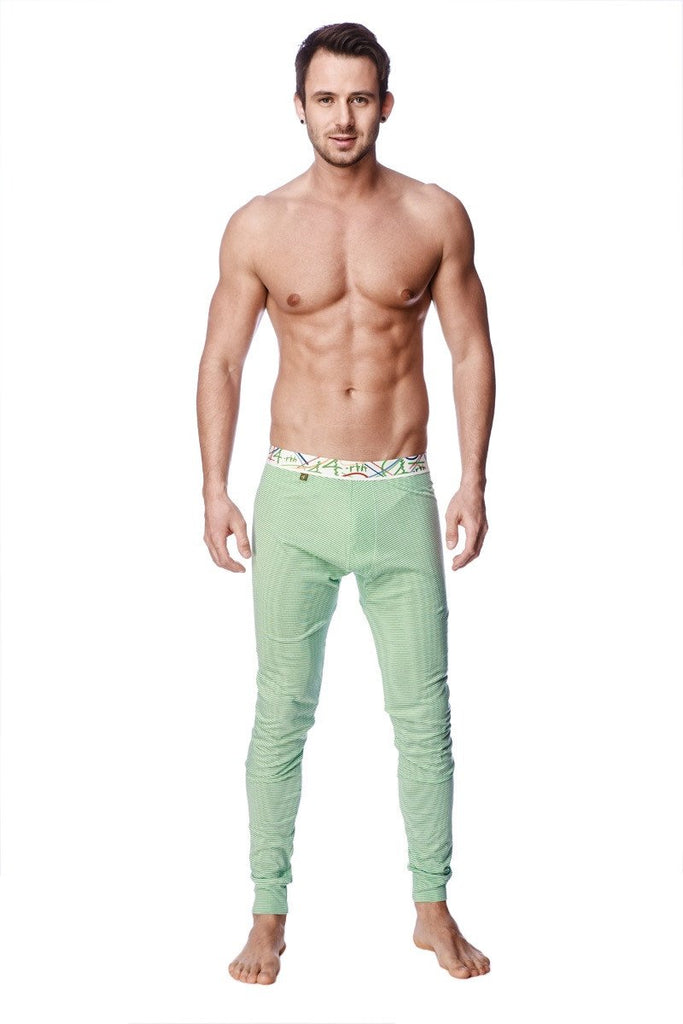 Crosstrain Thermal Yoga Pant (Green & White Stripe) Mens Pants 4-rth 