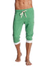 Cuffed Yoga Pants (Bamboo Green w/White) Cuffed Pants 4-rth 