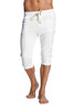 Cuffed Yoga Pants (Solid White) Cuffed Pants 4-rth 