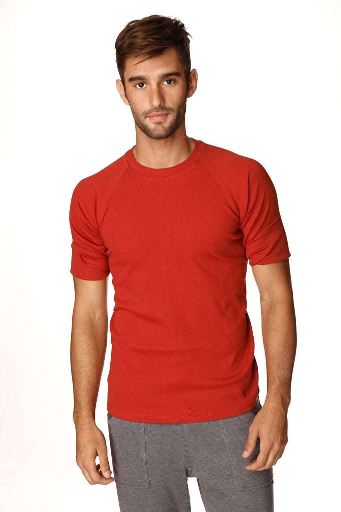 Hybrid Crew Neck Raglan Tee (Cinnabar Red) Mens Tops 4-rth 