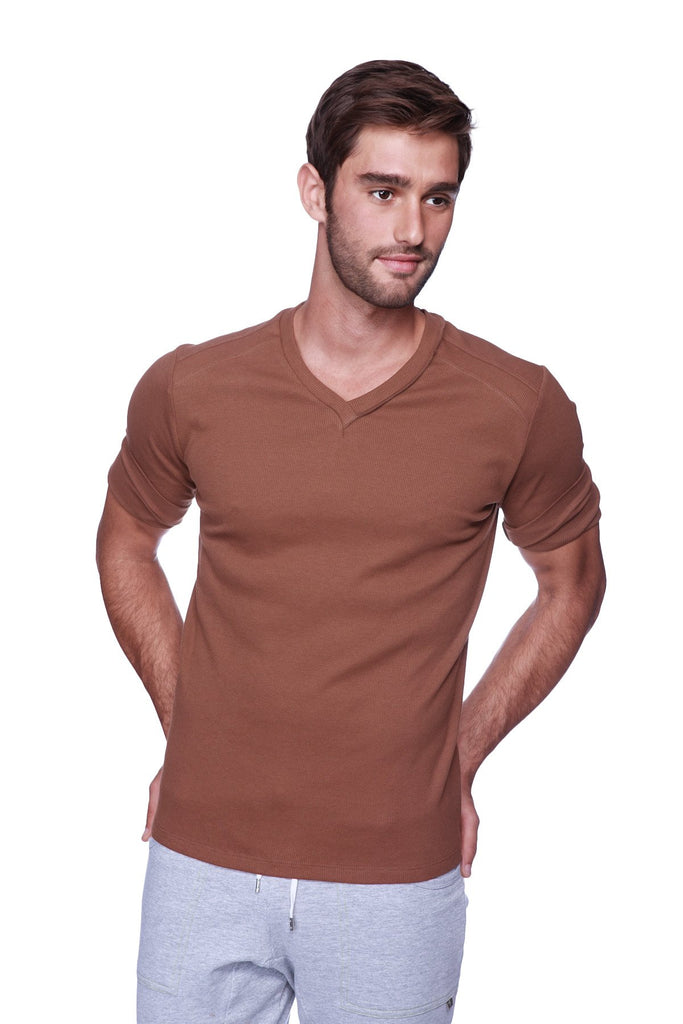 Hybrid V-Neck (Chocolate) Mens Tops 4-rth 