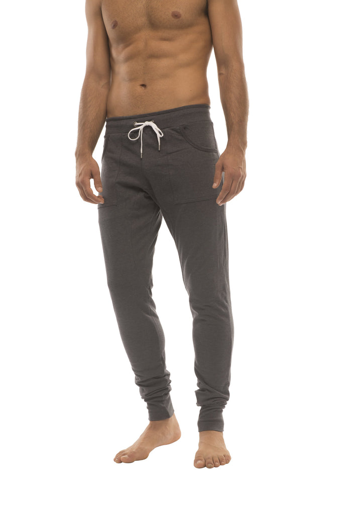 Long Cuffed Jogger Yoga Pants (Charcoal) Long Joggers 4-rth 