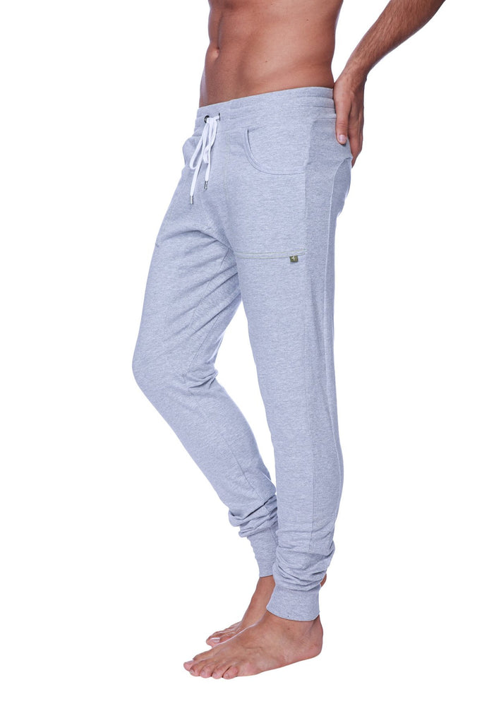 Long Cuffed Jogger Yoga Pants (Heather Grey) Long Joggers 4-rth 