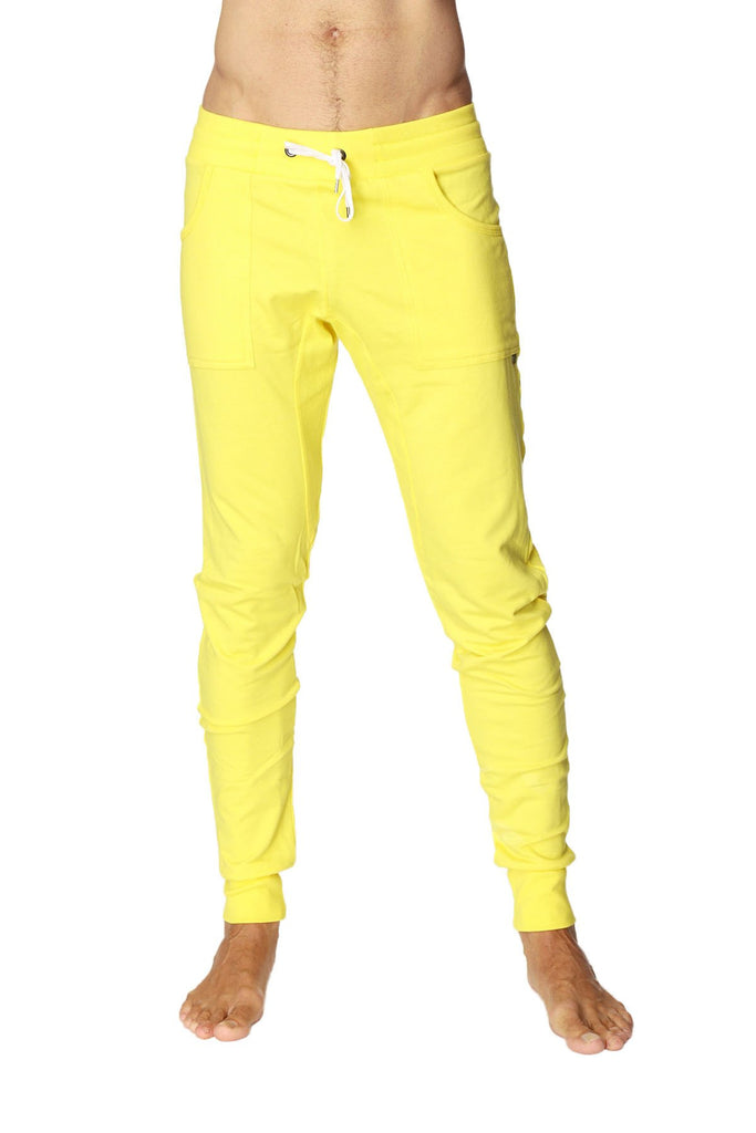 Long Cuffed Jogger Yoga Pants (Tropic Yellow) Long Joggers 4-rth 