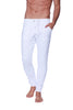 Long Cuffed Jogger Yoga Pants (White) Long Joggers 4-rth 