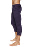 Mens 4/5 Zipper Pocket Capri Yoga Pants (Eggplant) Capri Pants 4-rth 