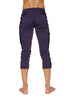 Mens 4/5 Zipper Pocket Capri Yoga Pants (Eggplant w/Black & Charcoal) Capri Pants 4-rth 