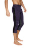 Mens 4/5 Zipper Pocket Capri Yoga Pants (Eggplant w/Black & Charcoal) Capri Pants 4-rth 