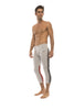 Mens 4/5 Zipper Pocket Capri Yoga Pants (GREY w/Charcoal & Red) Capri Pants 4-rth 