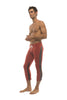 Mens 4/5 Zipper Pocket Capri Yoga Pants (RED w/Charcoal & Black) Capri Pants 4-rth 