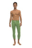 Mens 4/5 Zipper Pocket Capri Yoga Pants (Solid Bamboo Green) Capri Pants 4-rth 