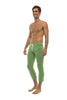 Mens 4/5 Zipper Pocket Capri Yoga Pants (Solid Bamboo Green) Capri Pants 4-rth 