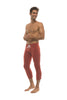 Mens 4/5 Zipper Pocket Capri Yoga Pants (Solid Cinnabar Red) Capri Pants 4-rth 