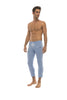 Mens 4/5 Zipper Pocket Capri Yoga Pants (Solid ICE Blue) Capri Pants 4-rth 