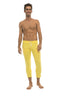 Mens 4/5 Zipper Pocket Capri Yoga Pants (Solid Yellow) Capri Pants 4-rth 