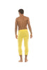 Mens 4/5 Zipper Pocket Capri Yoga Pants (Solid Yellow) Capri Pants 4-rth 