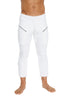 Mens 4/5 Zipper Pocket Capri Yoga Pants (White) Capri Pants 4-rth 