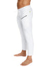 Mens 4/5 Zipper Pocket Capri Yoga Pants (White) Capri Pants 4-rth 