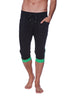 Mens Cuffed Yoga Pants (Black w/Green) Cuffed Pants 4-rth 