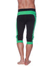 Mens Cuffed Yoga Pants (Black w/Green) Cuffed Pants 4-rth 