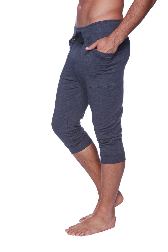 Mens Cuffed Yoga Pants (Solid Charcoal) Cuffed Pants 4-rth 