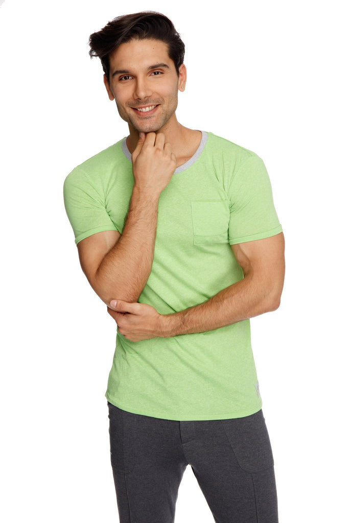 Perfect Pocket Crew-Neck Tee (Lime Slub) Mens Tops 4-rth 