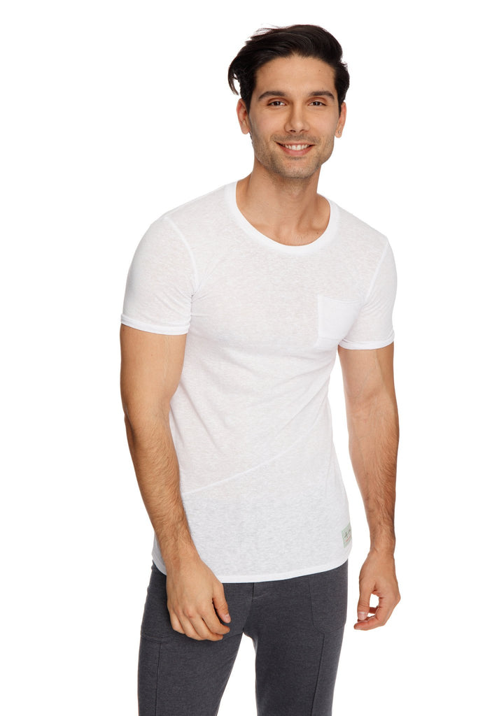 Perfect Pocket Crew-Neck Tee (White Slub) Mens Tops 4-rth 