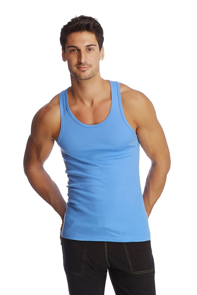 Racer-back Yoga Tank (Ice Blue) Mens Tanks 4-rth 