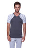 Raglan Virtual Crew Neck (Charcoal w/ Grey & White Stripe) Mens Tops 4-rth 