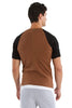 Raglan Virtual Crew Neck (Chocolate w/Black) Mens Tops 4-rth 