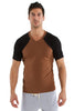 Raglan Virtual Crew Neck (Chocolate w/Black) Mens Tops 4-rth 