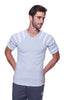 Raglan Virtual Crew Neck (Grey w/ Grey & White Stripe) Mens Tops 4-rth 