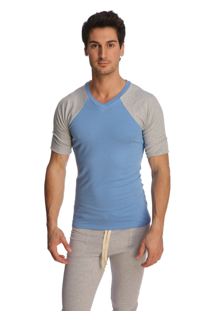 Raglan Virtual Crew Neck (Ice Blue) Mens Tops 4-rth 