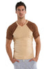 Raglan Virtual Crew Neck (Sand w/Chocolate) Mens Tops 4-rth 