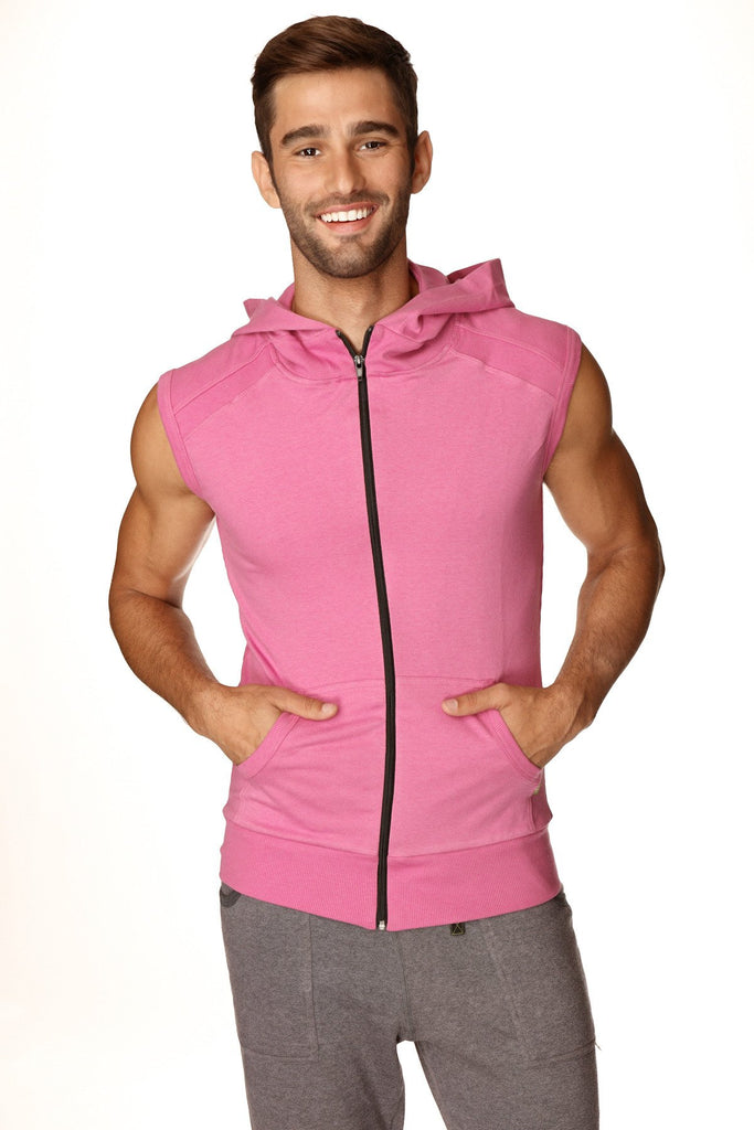 Sleeveless Yoga Hoodie (Berry) Mens Hoodies 4-rth 