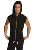 Sleeveless Yoga Hoodie (Black) Mens Hoodies 4-rth 